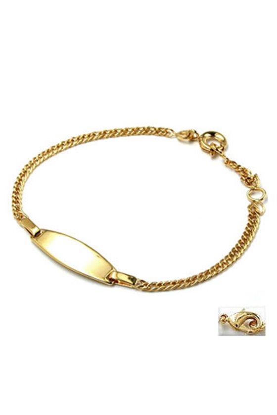 ID BRACELET DOUBLE ROMBO CHAIN GOLD PLATED