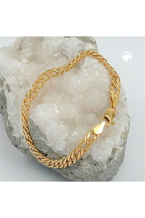 BRACELET DOUBLE ROMBO CHAIN GOLD PLATED