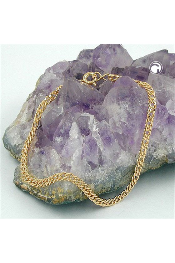 BRACELET TWIN CURB CHAIN GOLD PLATED