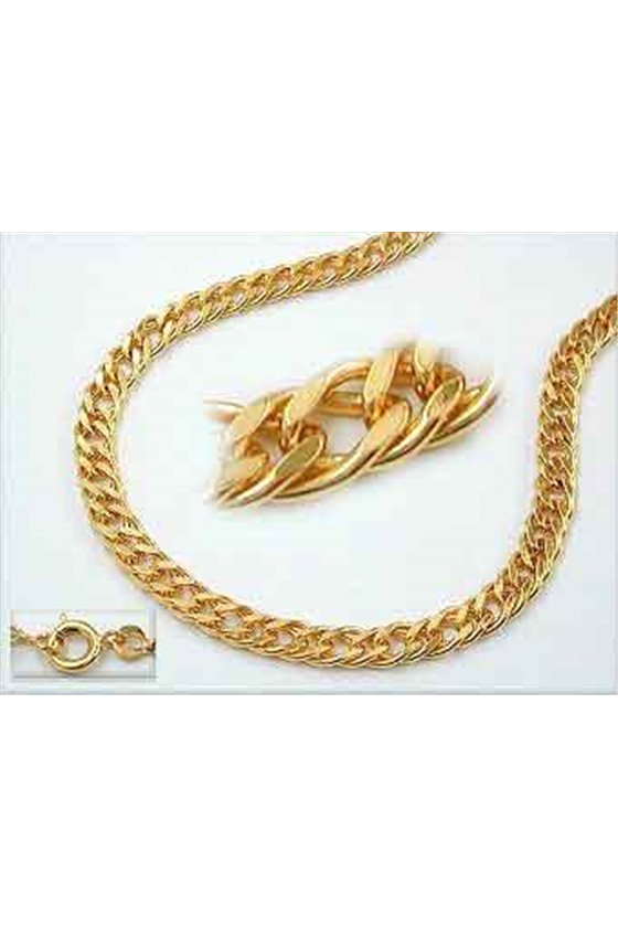BRACELET TWIN CURB CHAIN GOLD PLATED