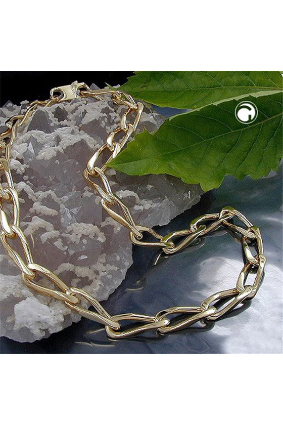 OPEN CURB CHAIN 9MM GOLD PLATED