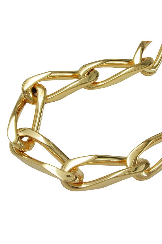 BRACELET OPEN CURB CHAIN GOLD PLATED