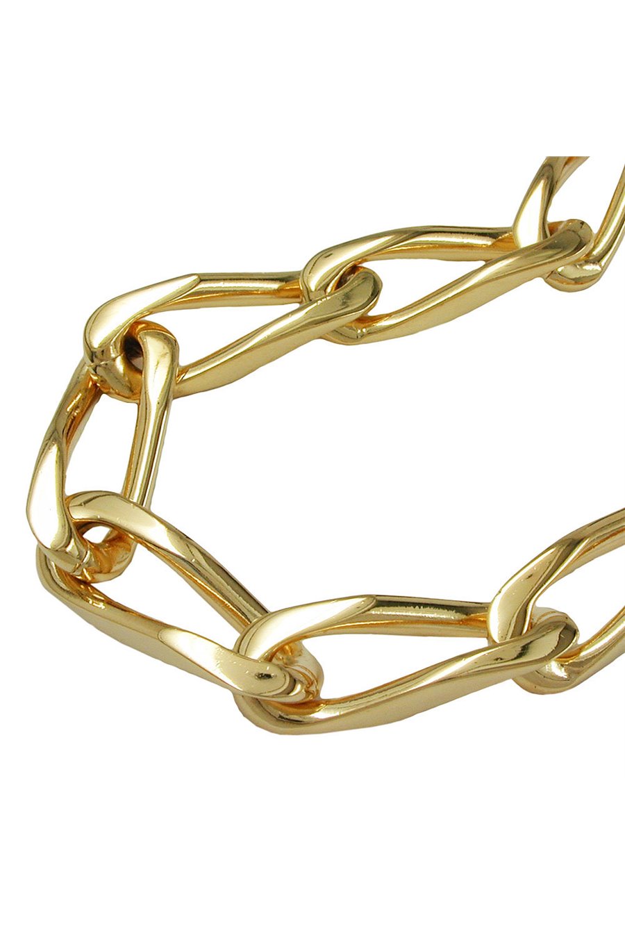 BRACELET OPEN CURB CHAIN GOLD PLATED