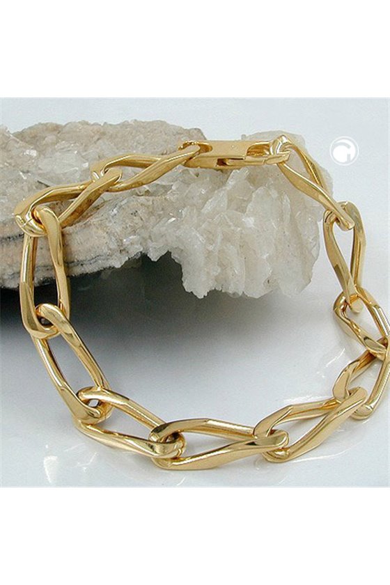 BRACELET OPEN CURB CHAIN GOLD PLATED