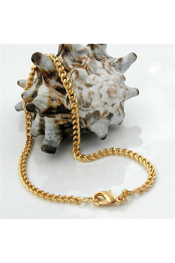 BRACELET CURB CHAIN DIAMOND CUT GOLD PLATED