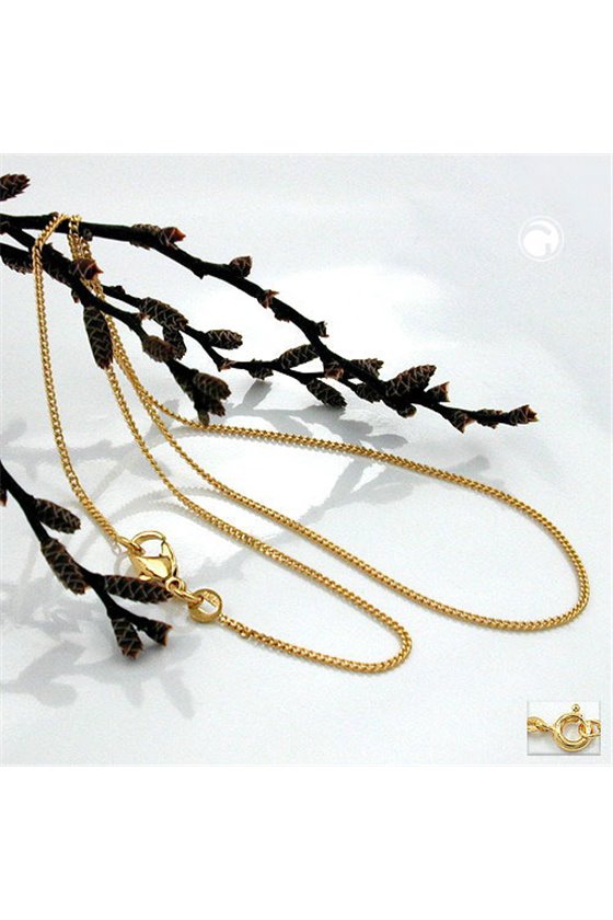 NECKLACE THIN CURB CHAIN GOLD PLATED