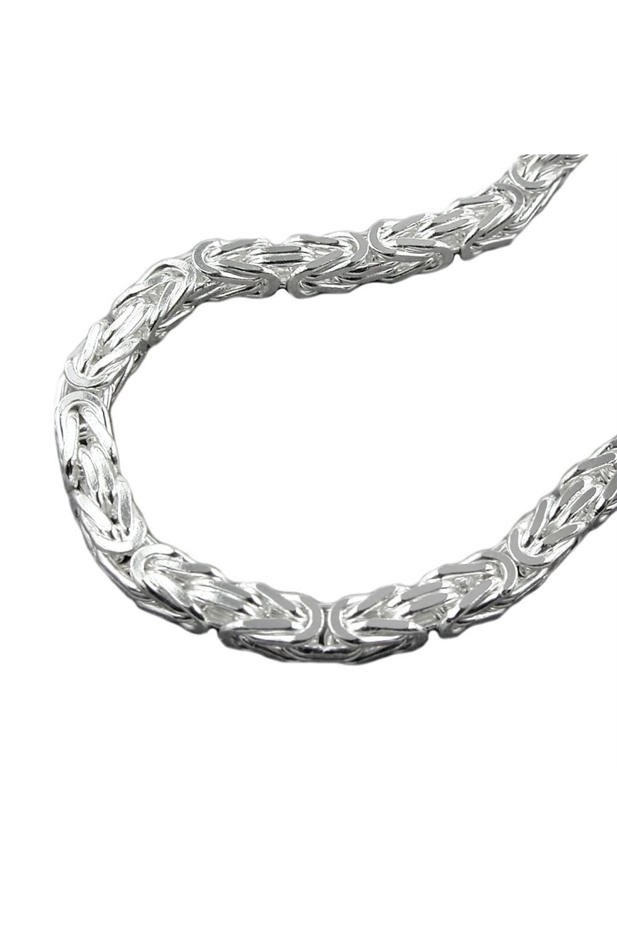 BRACELET BYZANTINE CHAIN 6X6MM SILVER 925 23CM