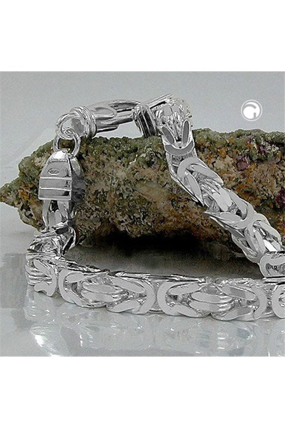 BRACELET BYZANTINE CHAIN 6X6MM SILVER 925 23CM