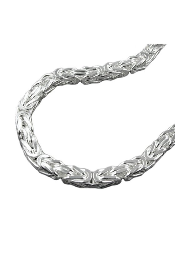 BRACELET BYZANTINE CHAIN 6X6MM SILVER 925 21CM