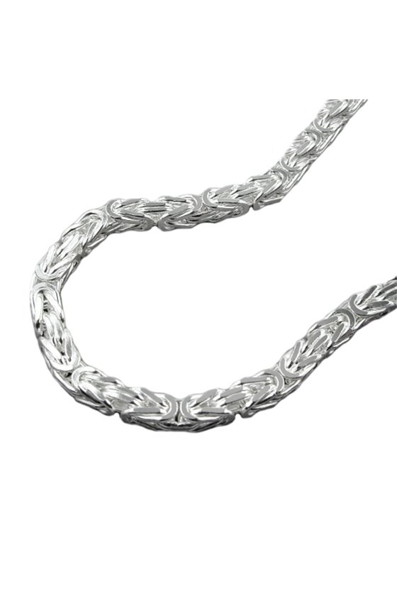 NECKLACE BYZANTINE CHAIN 3MM SQUARE SILVER 925 60CM