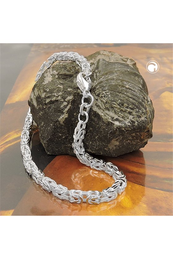 BRACELET BYZANTINE CHAIN 3 MM SQUARE SILVER 925 19CM