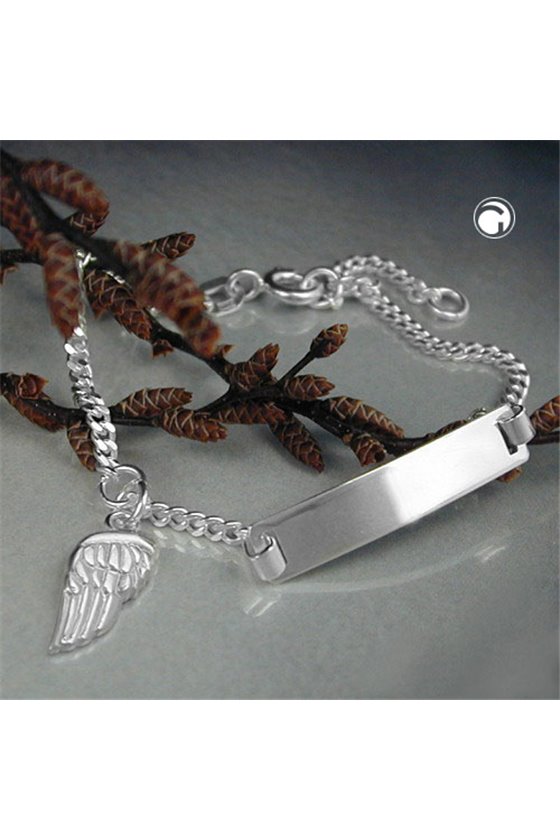 ID BRACELET WING CURB CHAIN SILVER 925