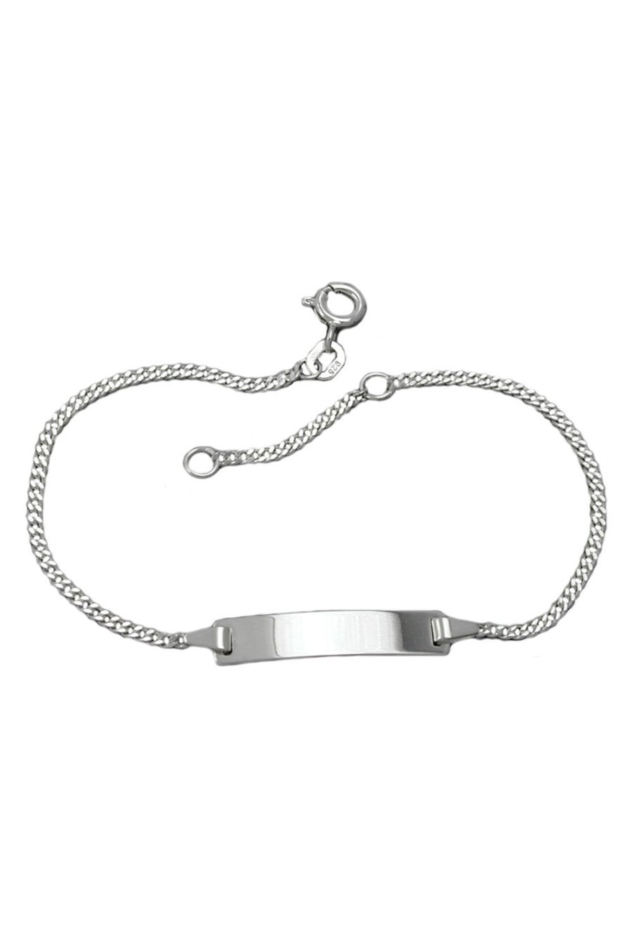ID BRACELET THIN CURB CHAIN SILVER 925 18CM
