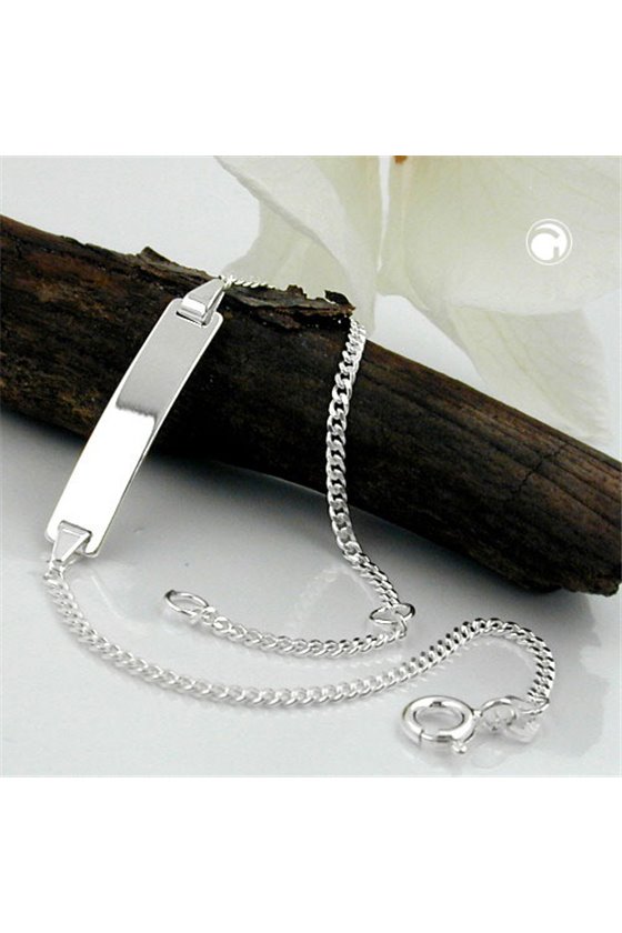 ID BRACELET THIN CURB CHAIN SILVER 925 18CM