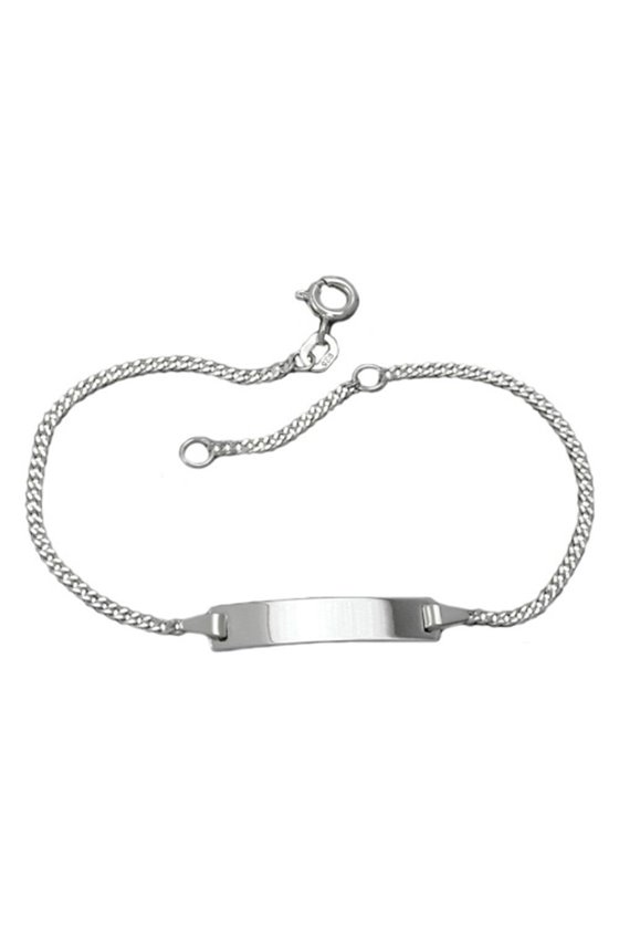 ID BRACELET THIN CURB CHAIN SILVER 925 18CM