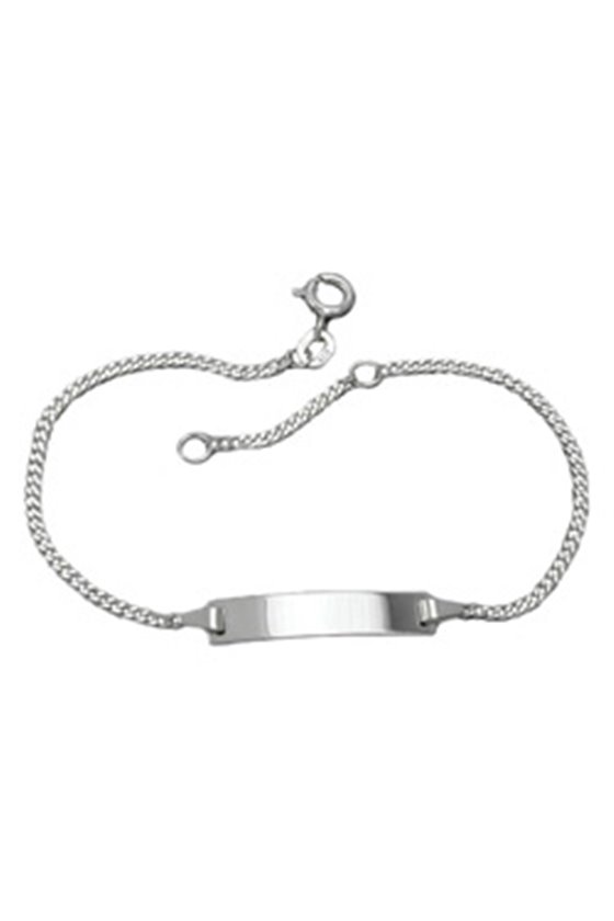 ID BRACELET THIN CURB CHAIN SILVER 925 18CM