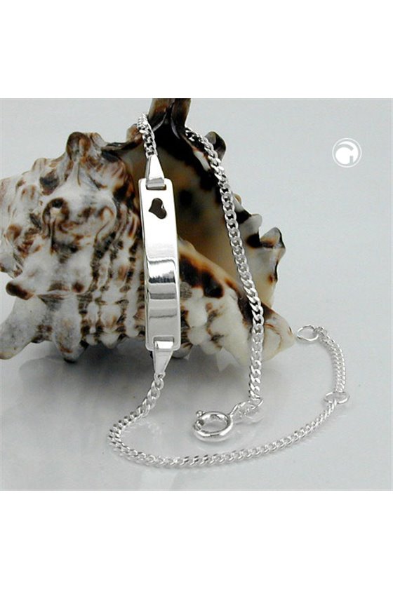 ID BRACELET THIN CURB CHAIN SILVER 925