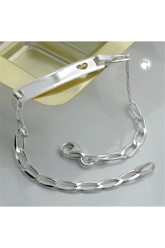 ID BRACELET OPEN CURB CHAIN SILVER 925