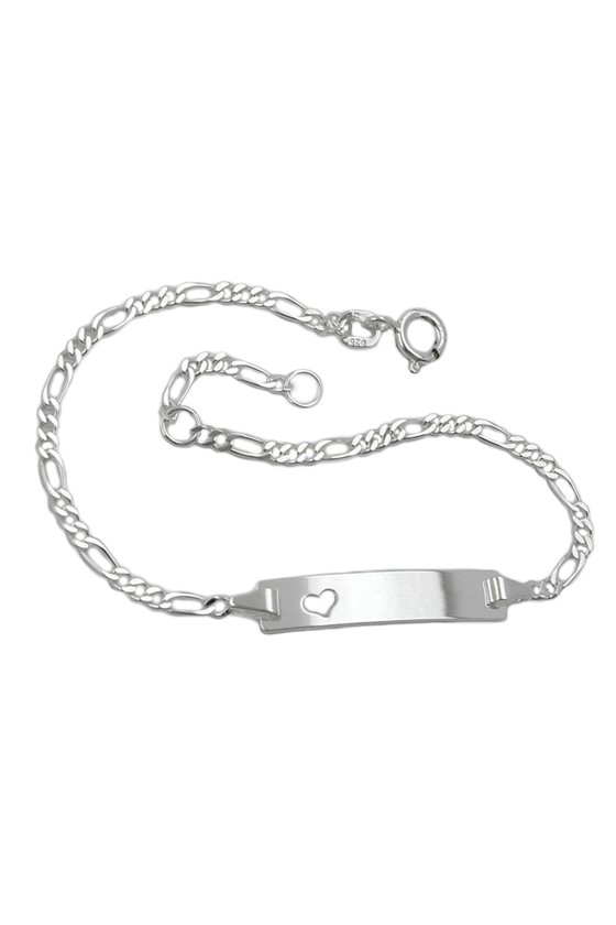 ID BRACELET WITH HEART SILVER 925 19CM