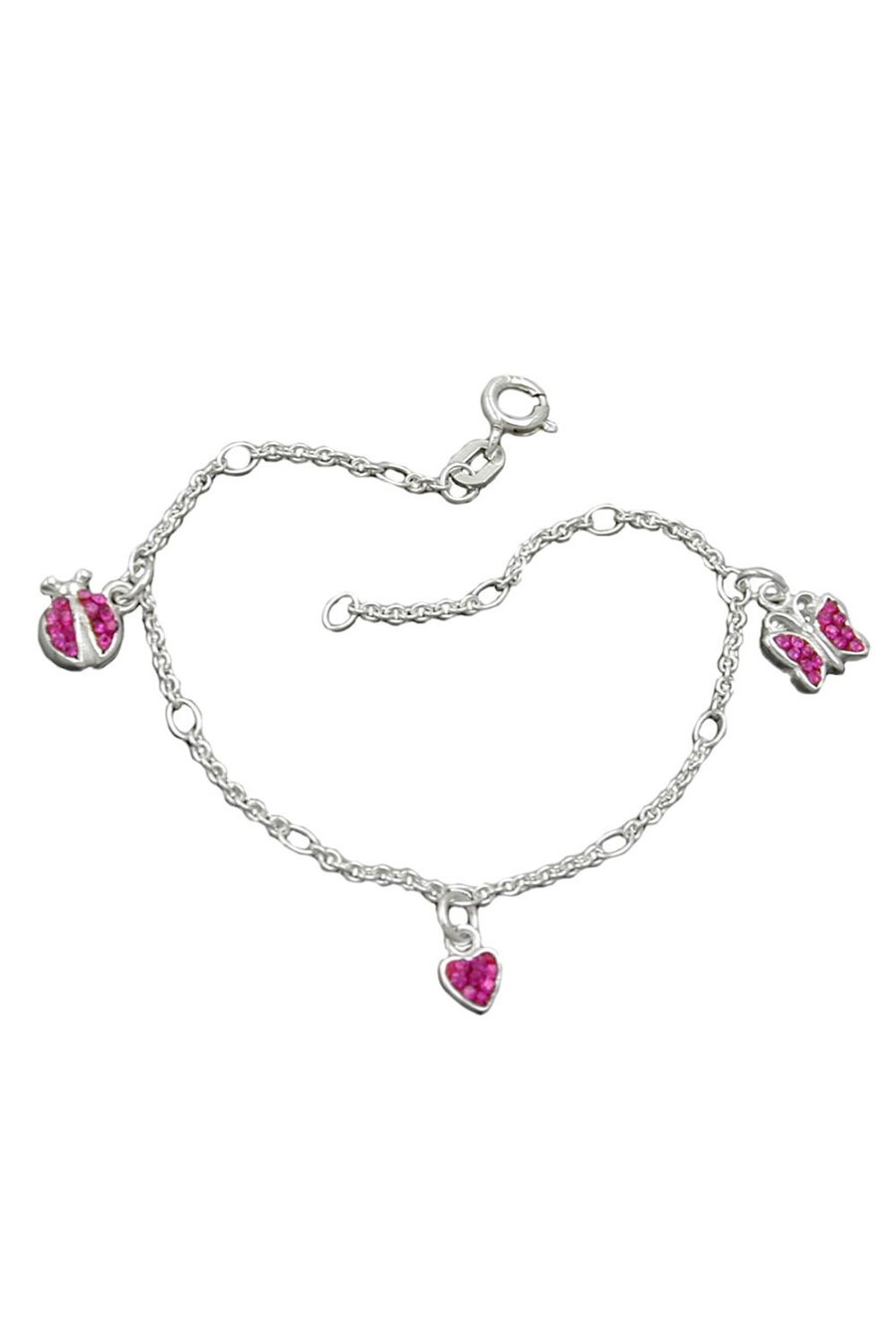 BRACELET HEART BUTTERFLY LADYBUG SILVER 925
