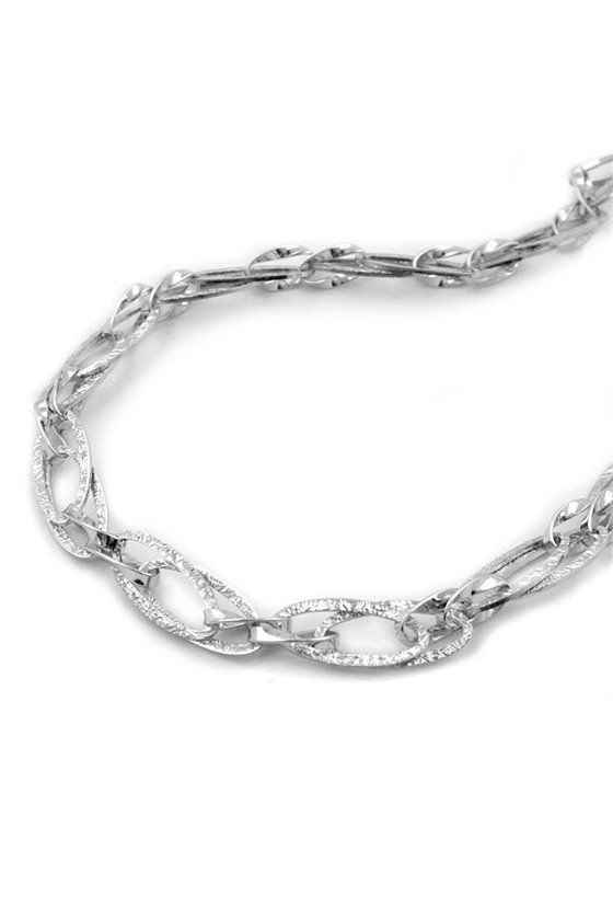 NECKLACE OVAL RINGS CHAIN SILVER 925 43CM