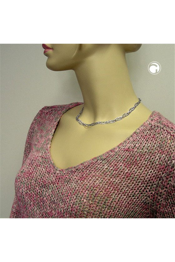 NECKLACE OVAL RINGS CHAIN SILVER 925 43CM