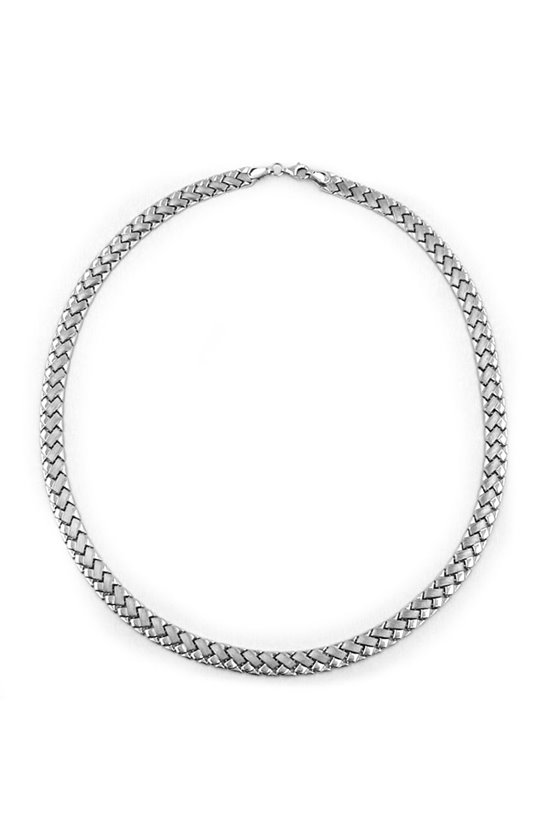 NECKLACE MATTE FINISHED/ POLISHED SILVER 925 43CM