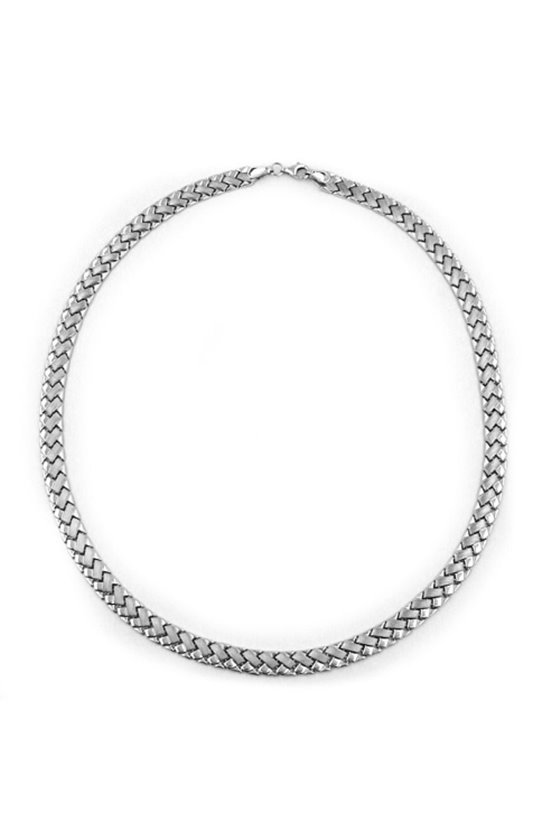 NECKLACE MATTE FINISHED/ POLISHED SILVER 925 43CM
