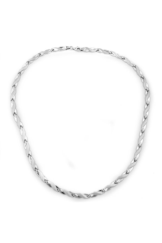 NECKLACE MATTE POLISHED SILVER 925 43CM