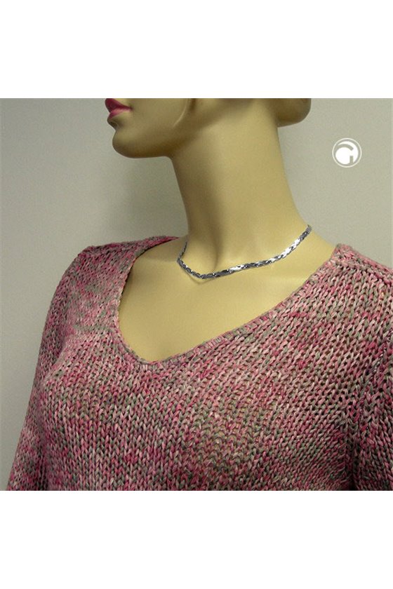NECKLACE MATTE POLISHED SILVER 925 43CM