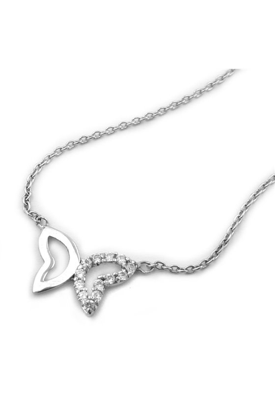 NECKLACE BUTTERFLY PENDANT SILVER 925 43CM