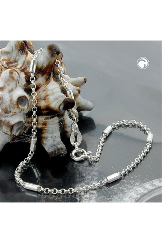 BRACELET WITH 17 LITTLE ROLLS SILVER 925 19CM
