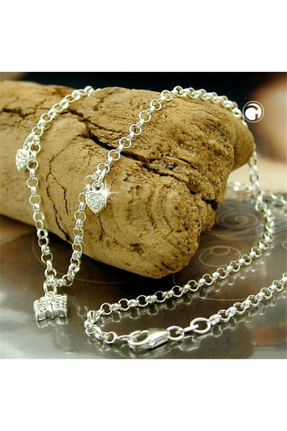 NECKLACE HEARTS AND BUTTERFLY SILVER 925