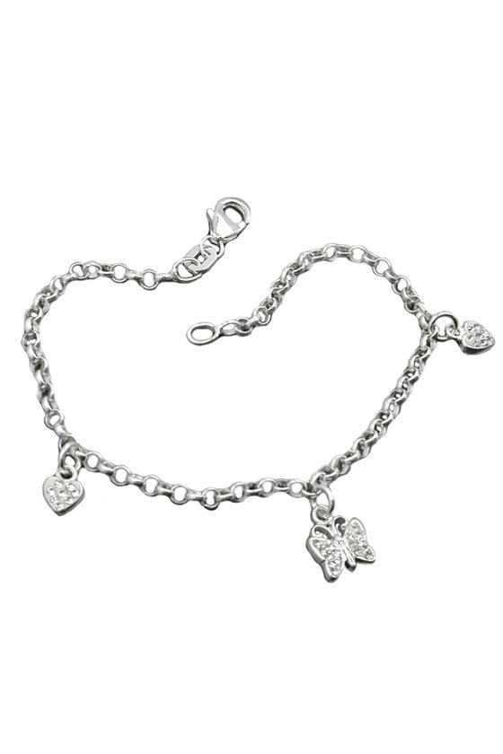 BRACELET HEARTS AND BUTTERFLY SILVER 925