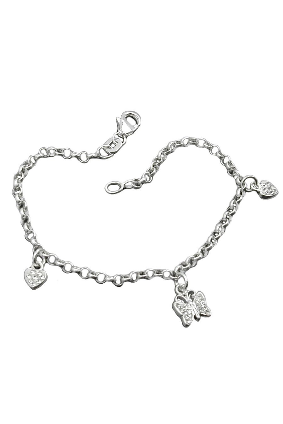 BRACELET HEARTS AND BUTTERFLY SILVER 925
