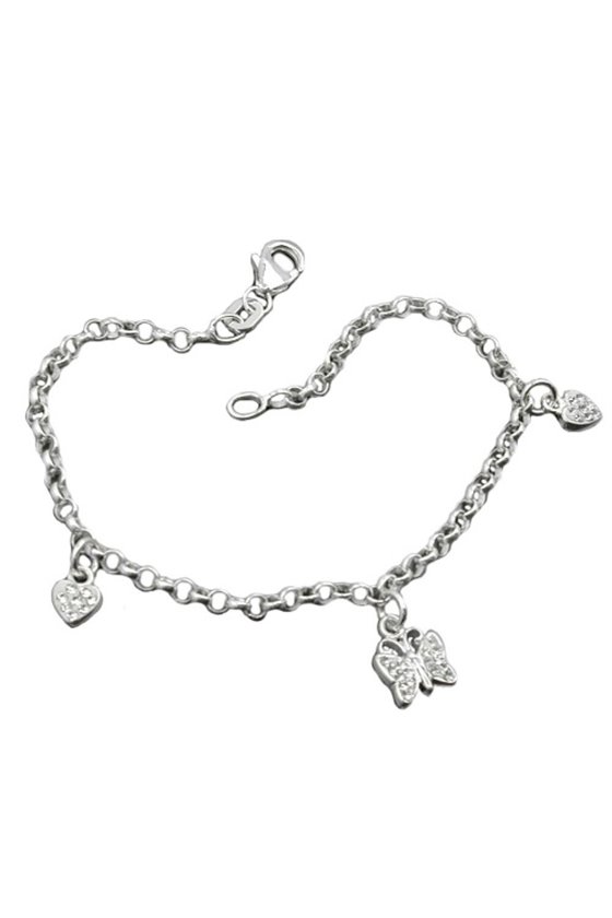 BRACELET HEARTS AND BUTTERFLY SILVER 925