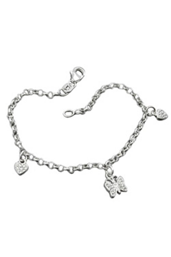 BRACELET HEARTS AND BUTTERFLY SILVER 925