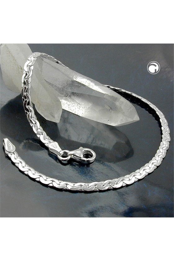 BRACELET FLAT COBRA CHAIN SILVER 925 19CM