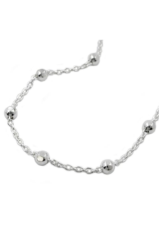 NECKLACE CHAIN WITH BALLS SILVER 925 42CM