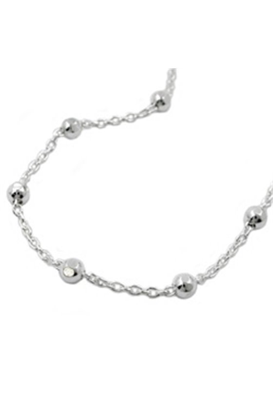 NECKLACE CHAIN WITH BALLS SILVER 925 42CM