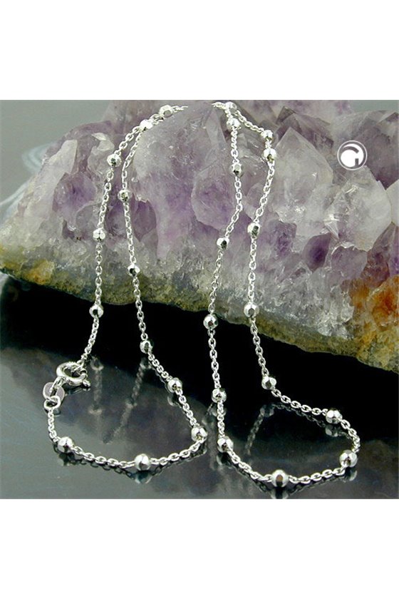 NECKLACE CHAIN WITH BALLS SILVER 925 36CM