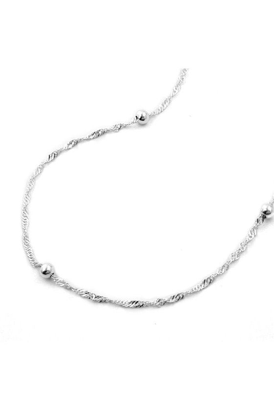 NECKLACE CHAIN WITH BALLS SILVER 925 45CM