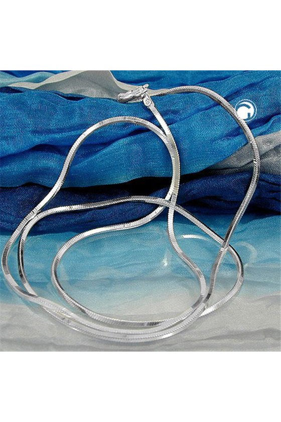 NECKLACE SQUARE SNAKE CHAIN SILVER 925 45CM
