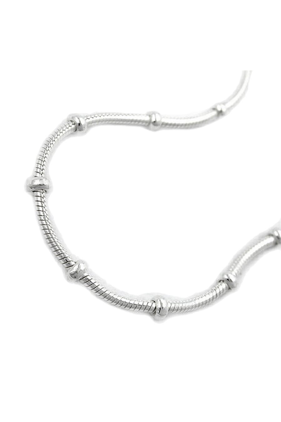 NECKLACE SNAKE AND BALL CHAIN SILVER 925 42CM