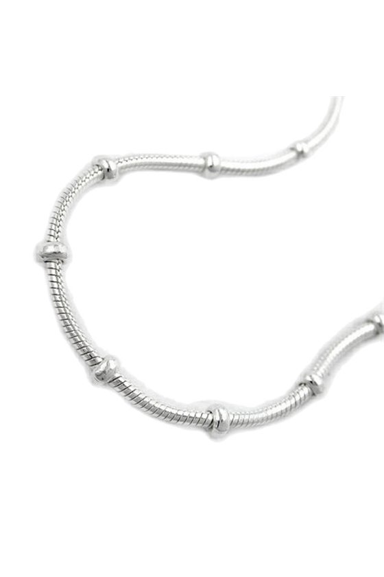 NECKLACE SNAKE AND BALL CHAIN SILVER 925 42CM