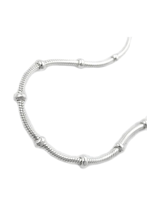 SNAKE AND BALL CHAIN SILVER 925 19CM