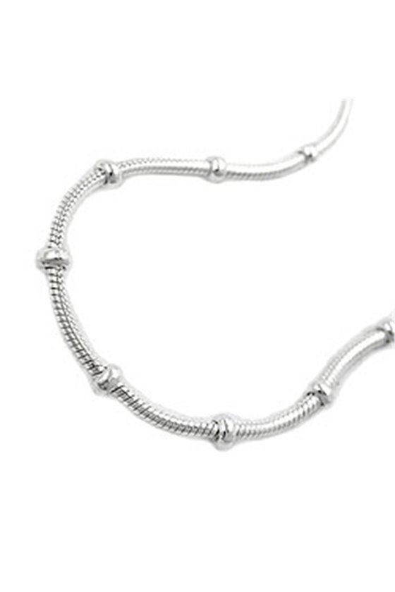 SNAKE AND BALL CHAIN SILVER 925 19CM