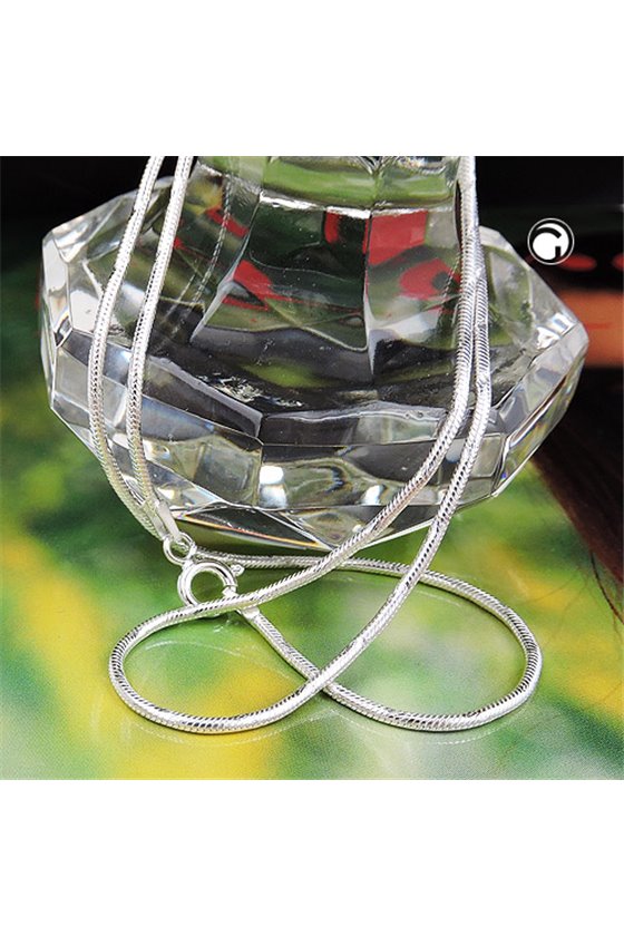 NECKLACE ROUND SNAKE CHAIN SILVER 925 38CM
