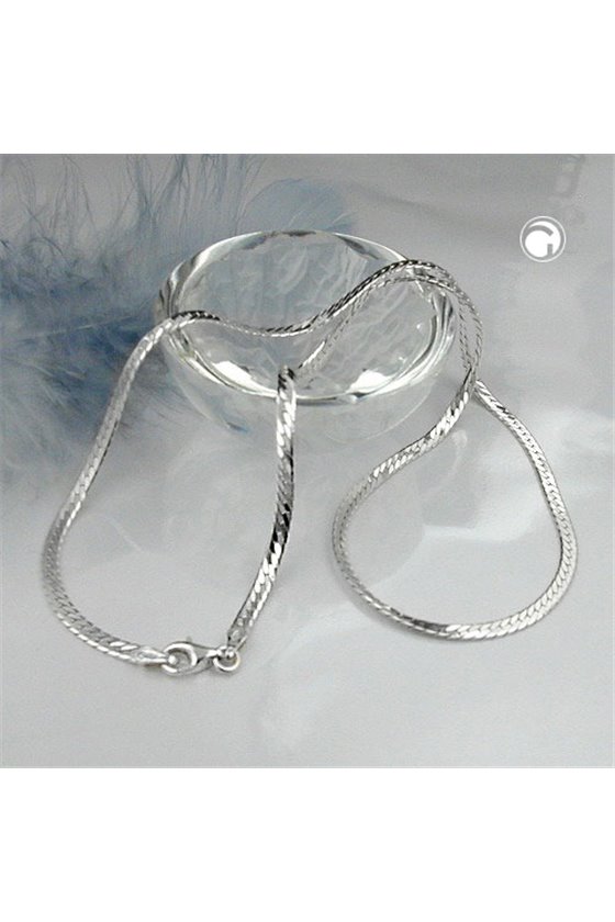 NECKLACE FLATTENED CURB CHAIN SILVER 925 50CM