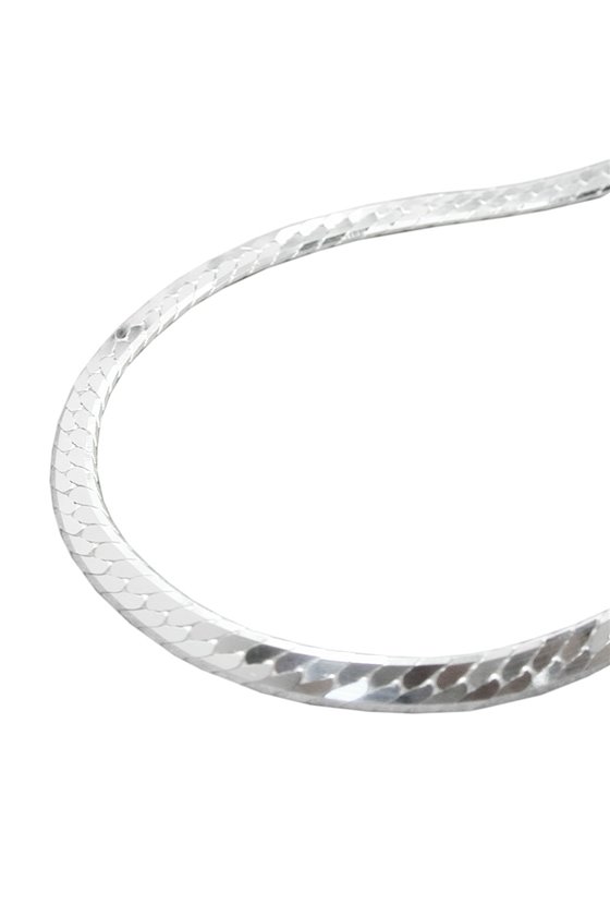 BRACELET FLATTENED CURB CHAIN SILVER 925 21CM